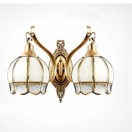 Applique da parete mini in stile tradizionale/classico, finitura ottone, 2 luci E26/E27