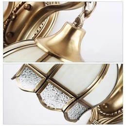 Applique da parete mini in stile tradizionale/classico, finitura ottone, 2 luci E26/E27
