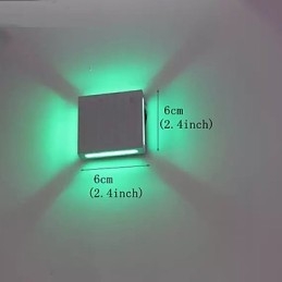 Applique da parete a filo Mini Style moderna e contemporanea in metallo, LED verde
