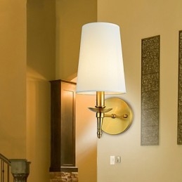 Applique da parete moderna in metallo bianco e oro, 1 lampadina E12/E14