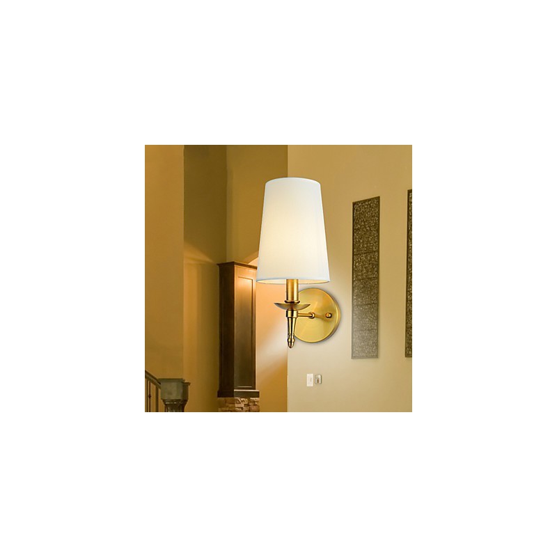 Applique da parete moderna in metallo bianco e oro, 1 lampadina E12/E14