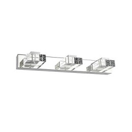 Applique da parete per bagno moderna contemporanea in metallo, LED integrato, 3 luci, 46 cm