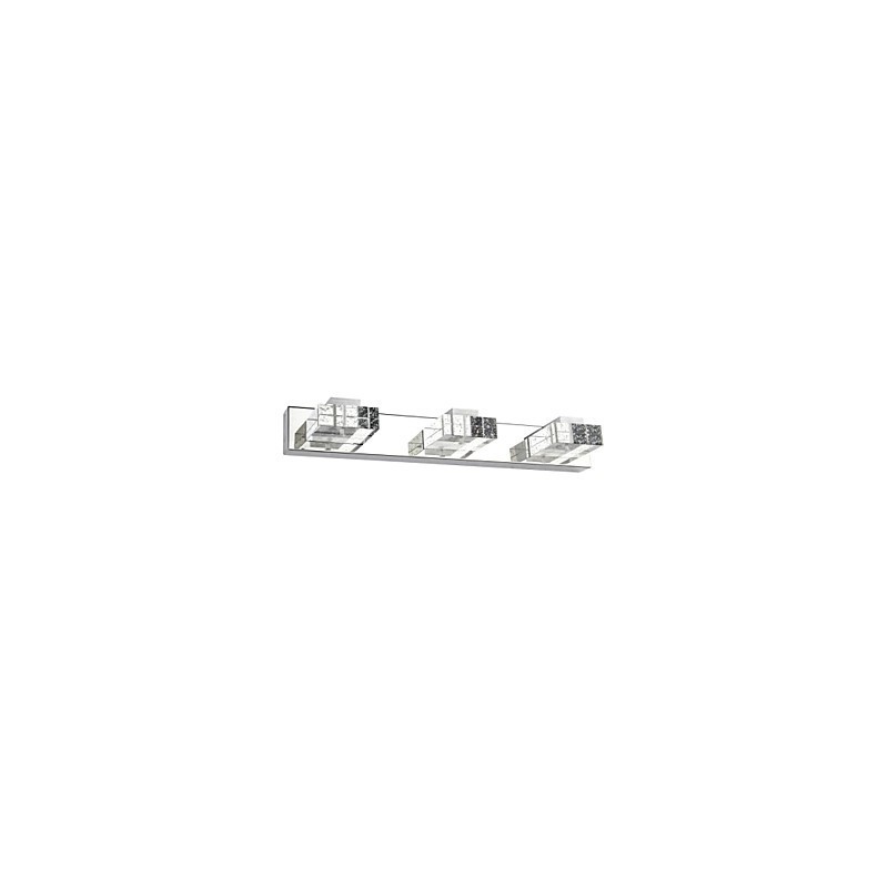 Applique da parete per bagno moderna contemporanea in metallo, LED integrato, 3 luci, 46 cm