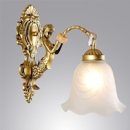 Applique da parete classica Mini in metallo finitura ottone antico E27