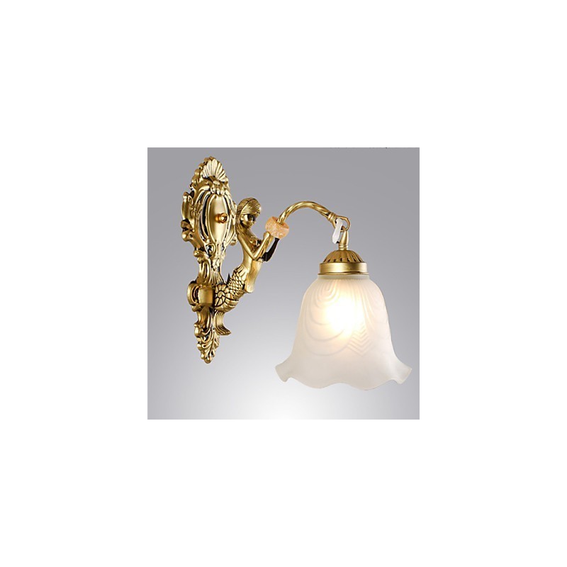 Applique da parete classica Mini in metallo finitura ottone antico E27