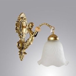 Applique da parete classica Mini in metallo finitura ottone antico E27