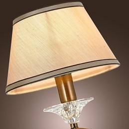 Applique da parete classica in ottone con paralume in tessuto