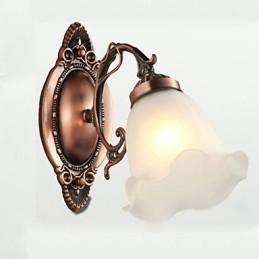 Applique da parete retrò in ferro battuto e vetro, stile europeo moderno ed elegante