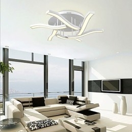 Plafoniera a filo moderna e contemporanea LED 6 luci bianca 86 cm