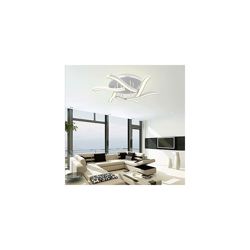 Plafoniera a filo moderna e contemporanea LED 6 luci bianca 86 cm