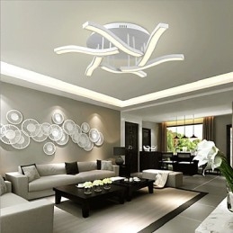 Plafoniera a filo moderna e contemporanea LED 6 luci bianca 86 cm