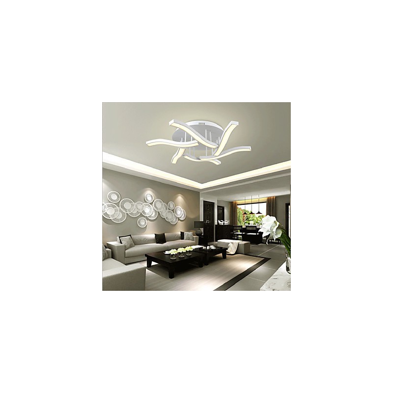 Plafoniera a filo moderna e contemporanea LED 6 luci bianca 86 cm