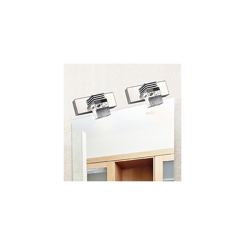 Applique da parete bagno moderna in metallo e cristallo mini LED integrato