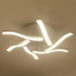 Plafoniera a filo moderna e contemporanea LED 6 luci bianca 86 cm