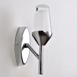 Applique da parete moderna contemporanea in metallo e vetro LED integrato 26 cm