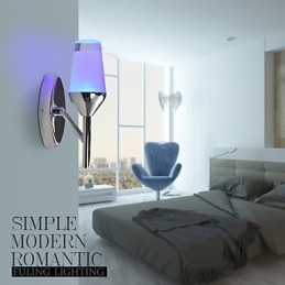 Applique da parete moderna contemporanea in metallo e vetro LED integrato 26 cm