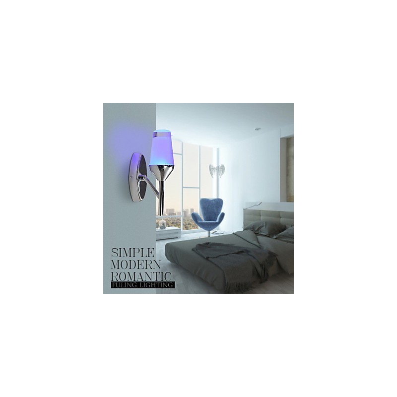 Applique da parete moderna contemporanea in metallo e vetro LED integrato 26 cm