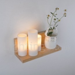 Applique da parete mini moderna in legno e bambù con paralumi in vetro