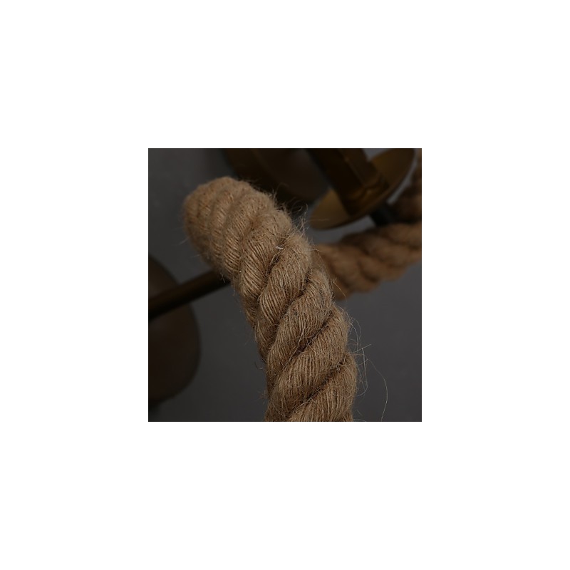 Applique da parete in ferro battuto stile europeo classico marrone 3 luci E12/E14