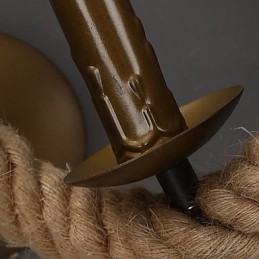 Applique da parete in ferro battuto stile europeo classico marrone 3 luci E12/E14