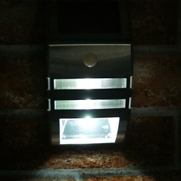 Applique da parete solare bianca con sensore di movimento PIR