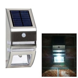 Applique da parete solare bianca con sensore di movimento PIR