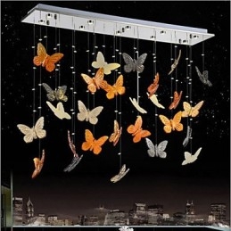 Lampada a sospensione a farfalla in cristallo LED multicolore