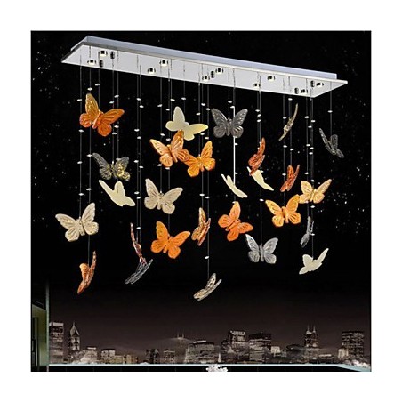 Lampada a sospensione a farfalla in cristallo LED multicolore
