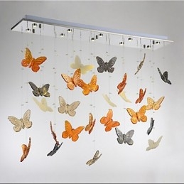 Lampada a sospensione a farfalla in cristallo LED multicolore