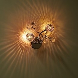 Applique da parete Mini Style in cristallo e metallo cromato con LED