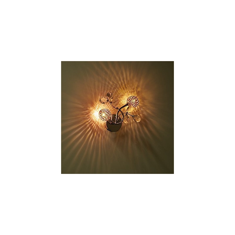 Applique da parete Mini Style in cristallo e metallo cromato con LED