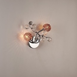 Applique da parete Mini Style in cristallo e metallo cromato con LED
