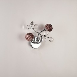 Applique da parete Mini Style in cristallo e metallo cromato con LED