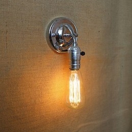 Applique da parete rustica Edison nera con lampadina E26/E27 40W