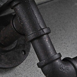 Applique da parete rustica Mini Style in metallo nero, 2 lampadine E26/E27
