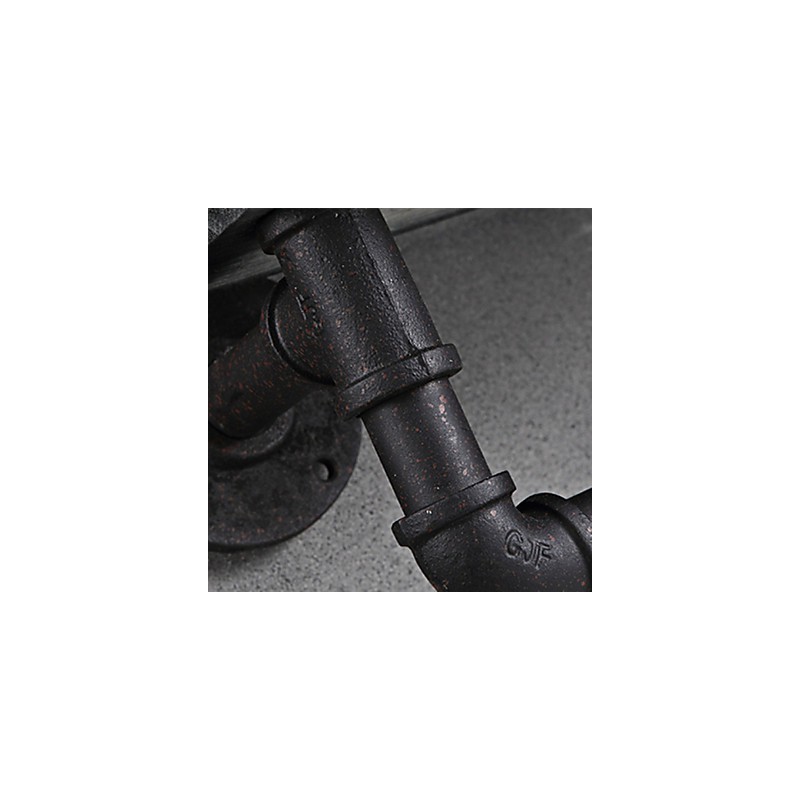 Applique da parete rustica Mini Style in metallo nero, 2 lampadine E26/E27