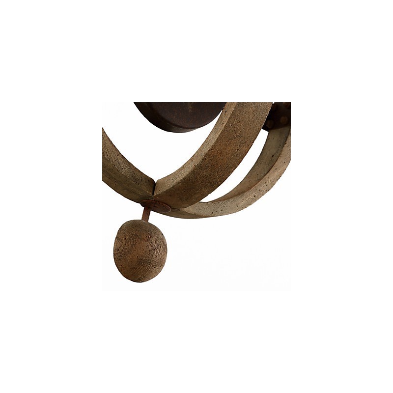 Mini applique da parete rustica Lodge in legno e bambù grigio