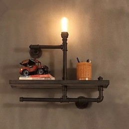 Applique da parete Mini in stile rustico/lodge in metallo con lampadina inclusa