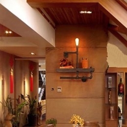 Applique da parete Mini in stile rustico/lodge in metallo con lampadina inclusa