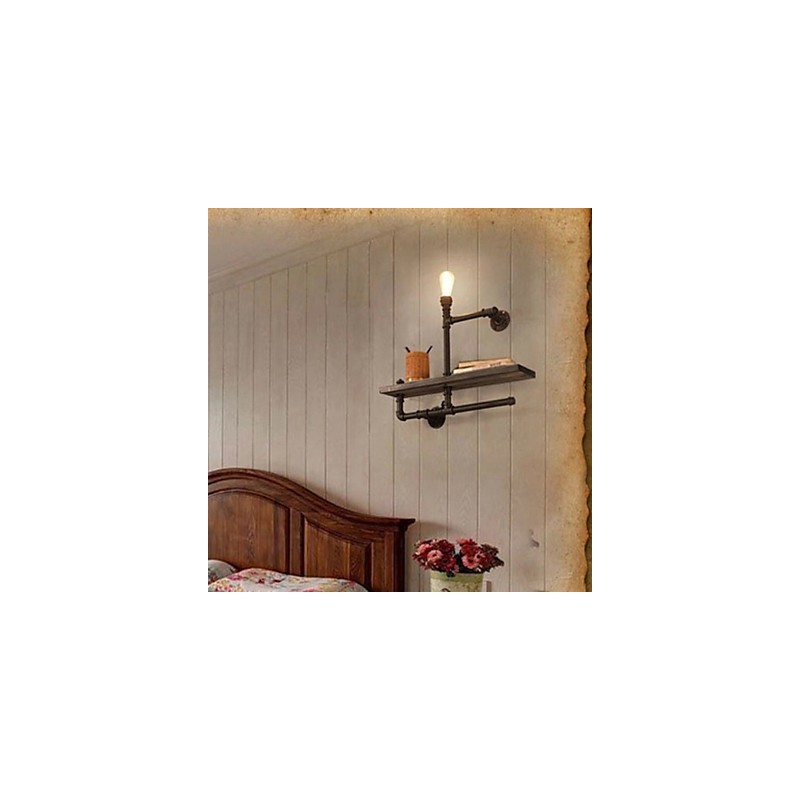 Applique da parete Mini in stile rustico/lodge in metallo con lampadina inclusa