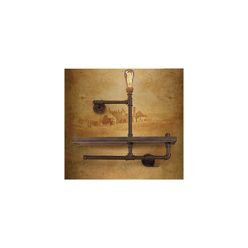 Applique da parete Mini in stile rustico/lodge in metallo con lampadina inclusa