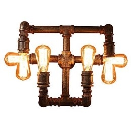 Applique da parete retrò rustica Lodge in metallo mini