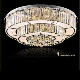 Plafoniera a filo moderna in vetro trasparente con cristalli, LED integrato 36 W, 60 cm