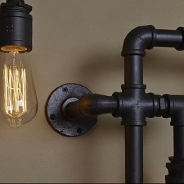 Applique da parete industriale rustica 5 luci tubo acqua metallo