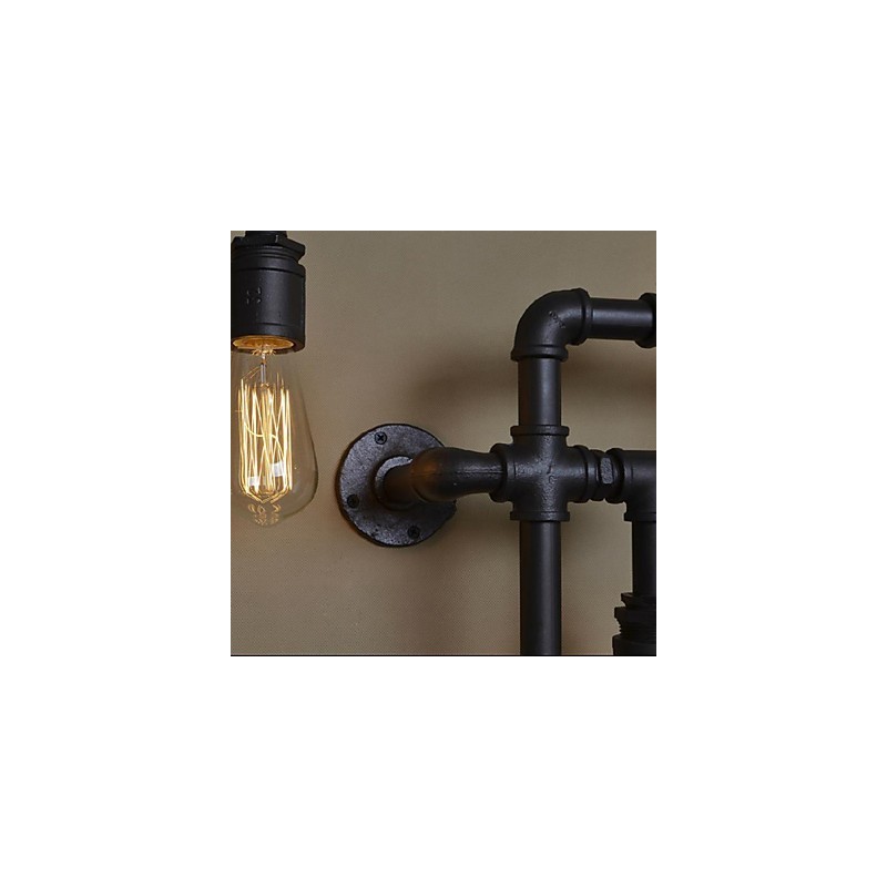 Applique da parete industriale rustica 5 luci tubo acqua metallo
