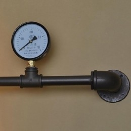 Applique da parete industriale rustica 5 luci tubo acqua metallo