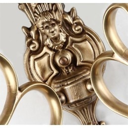 Applique da parete classica mini in metallo e vetro, ottone, 2 lampadine E26/E27