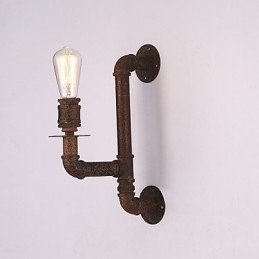 Applique da parete rustica Mini Style in metallo e vetro bianco