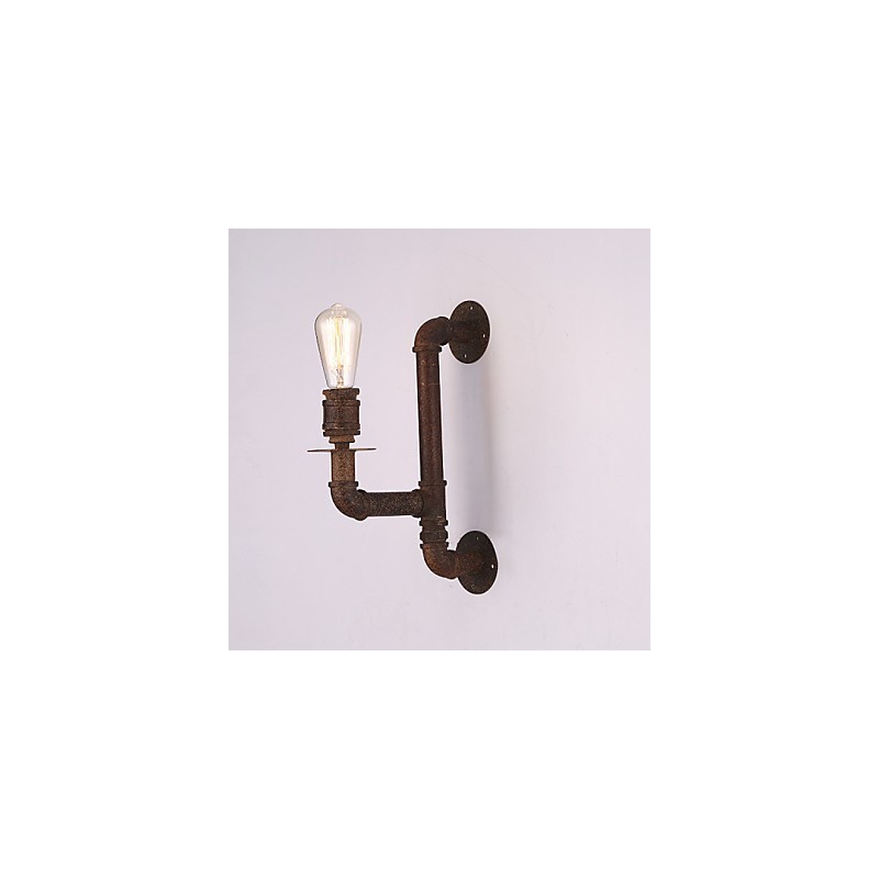 Applique da parete rustica Mini Style in metallo e vetro bianco