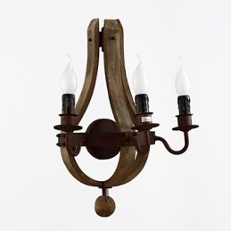 Applique da parete in legno stile botte di vino rustico vintage grigio